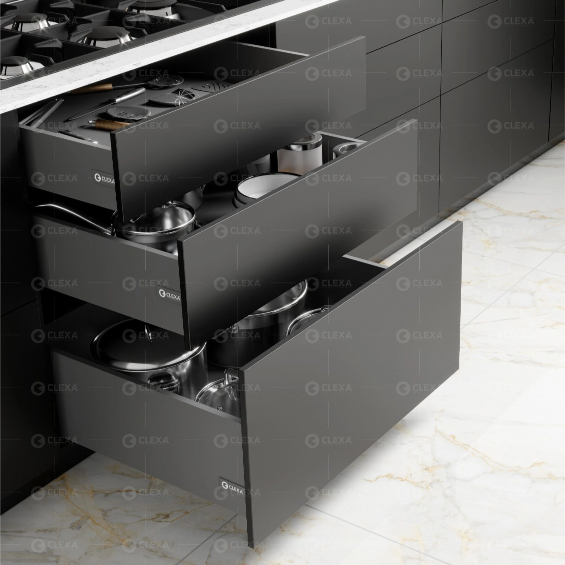 Slim Tandem Box - Push Open Soft Close